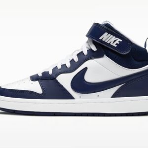 Nike Court Borough Mid 2 Blue & White Big Kids Sneakers Size 7Y